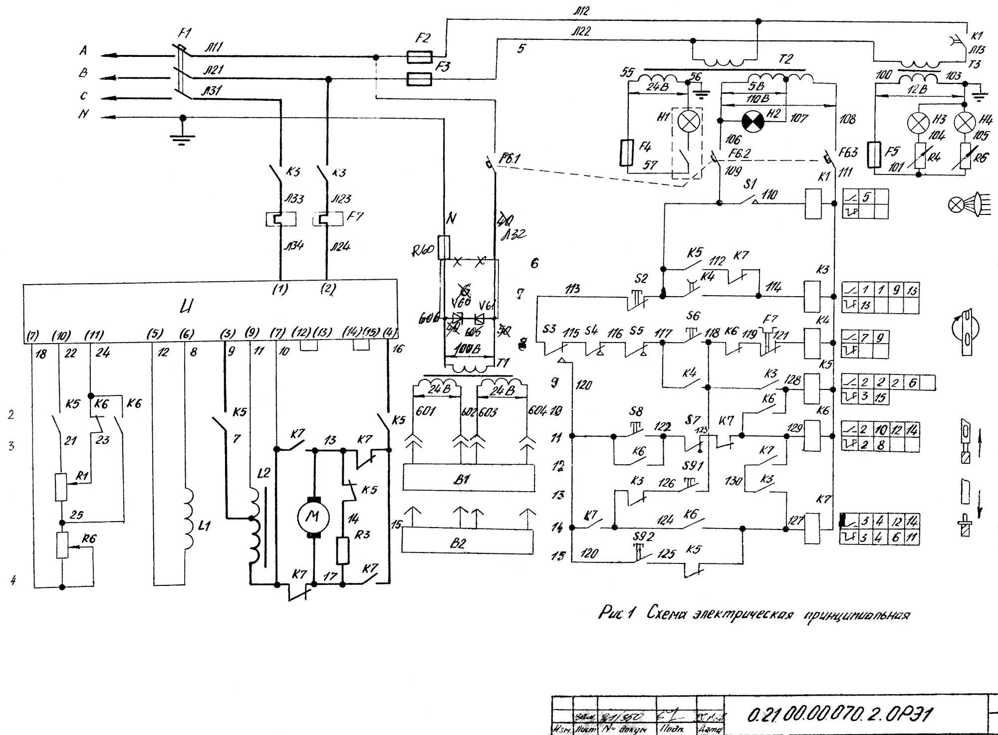 Расточный станок электросхема 2421 Схема и Электрооборудование станка