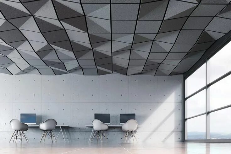 Растровый потолок фото Turning ceilings from mundane to insane - Yanko Design Acoustic ceiling tiles, C