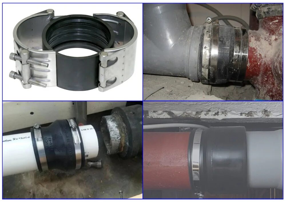 Раструбный способ соединения труб Как соединить чугунную трубу с пластиковой канализацией - допустимые способы