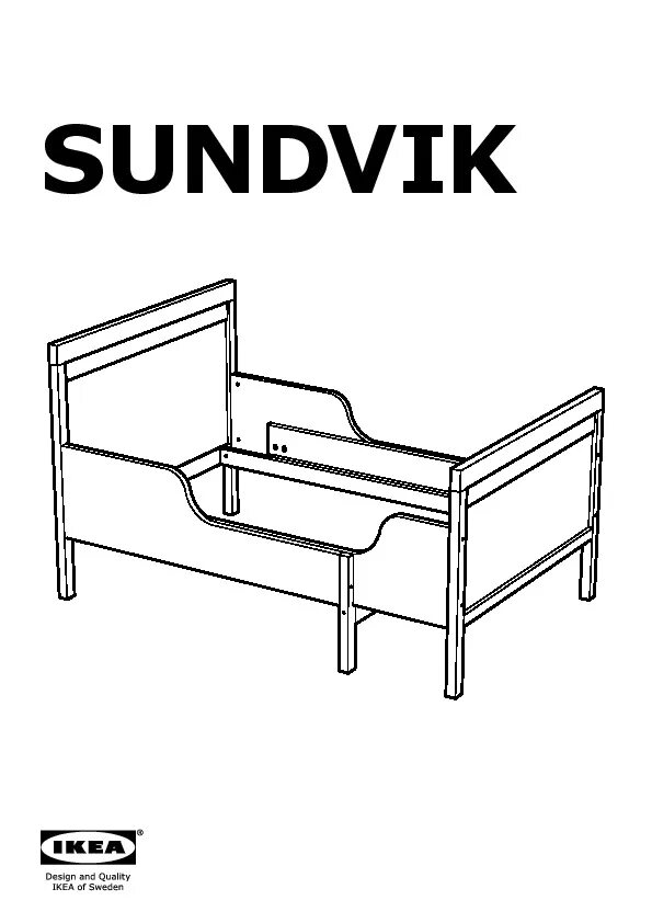 Растущая кровать икеа инструкция по сборке SUNDVIK Ext bed frame with slatted bed base white - IKEAPEDIA