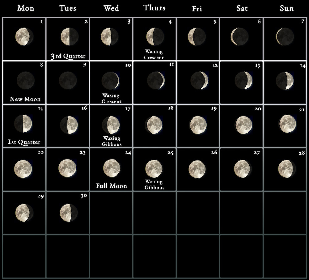 Растущая луна в ноябре 2024 для стрижки Moon Calendar April 2024 - Digital Calendar 2024