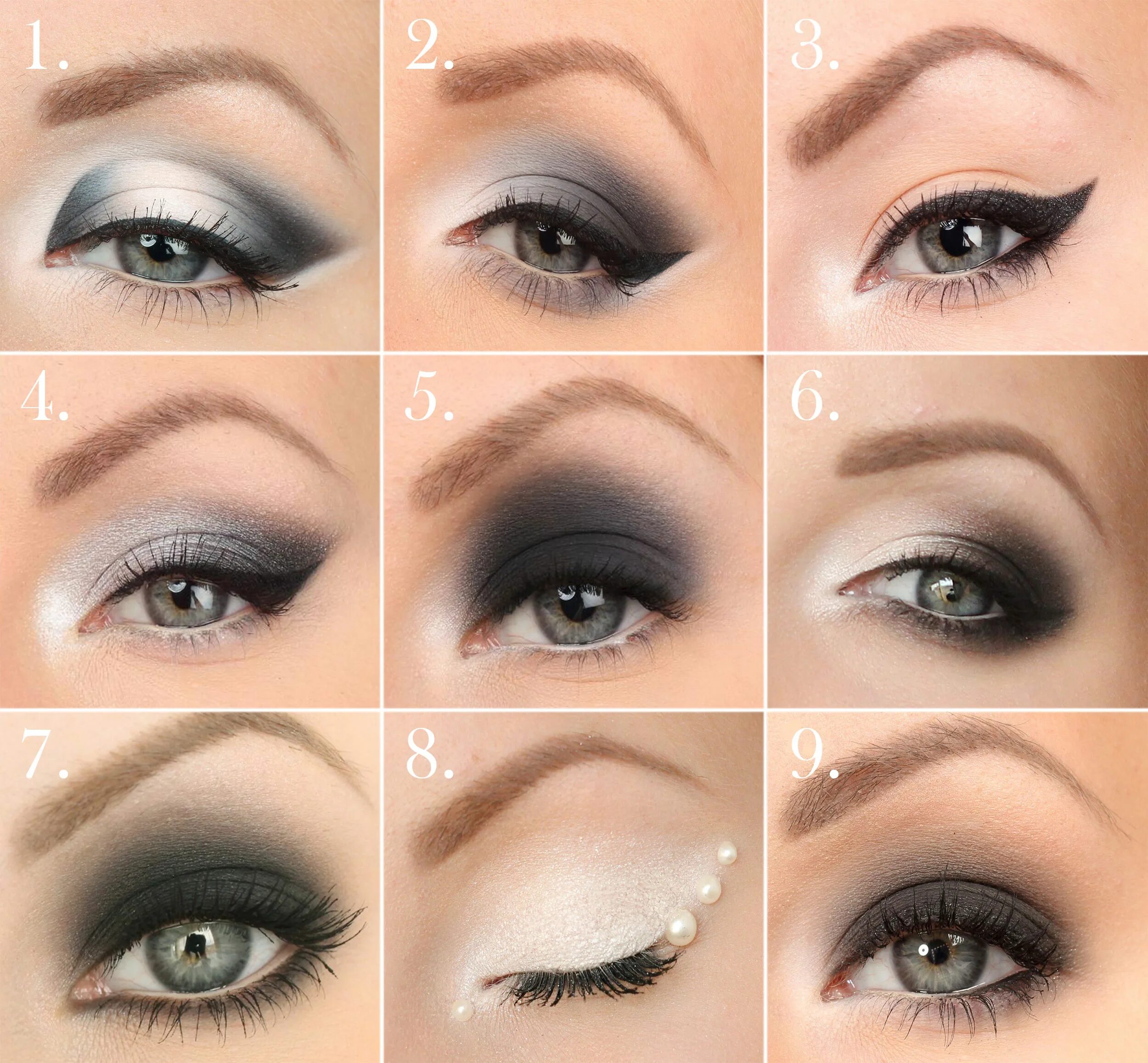 Растушеванная стрелка макияж пошагово видео Black & White Makeup Inspiration Imakeyousmile.se