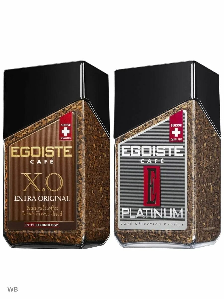 Растворимый кофе эгоист виды описание и фото Кофе Egoiste набор (X.O и Platinum) 100г EGOISTE 106934305 купить за 1912 ₽ в ин