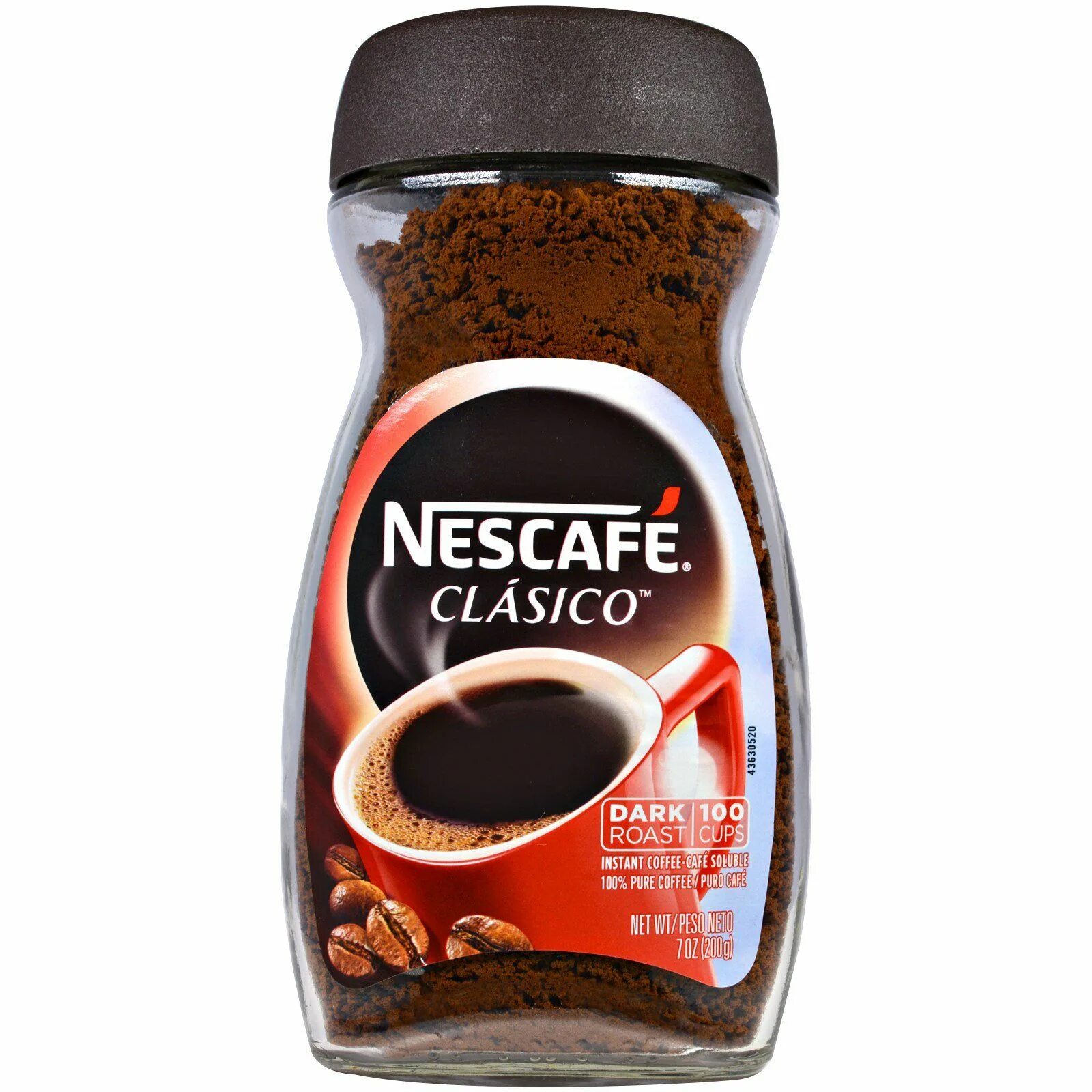 Растворимый кофе фото Nescafé, "Класико", растворимый кофе, темной обжарки, 7 унций (200 г) - купить в