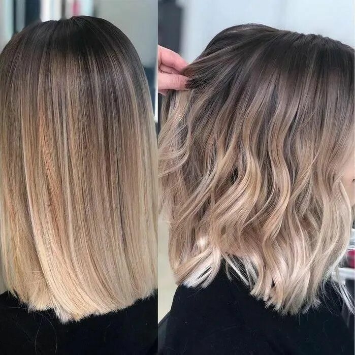 Растяжка на каре фото #mediumbobhaircuts Balayage rubio pelo corto, Balayage cabello medio, Pelo rubio