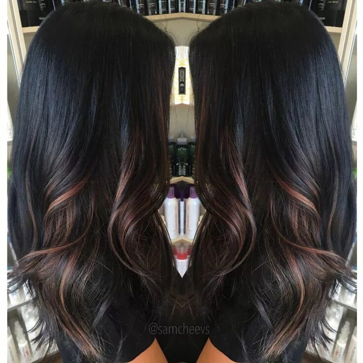 Растяжка на темных волосах фото Ombre for dark hair // highlights for black hair #chocolateombrehair Dark hair w