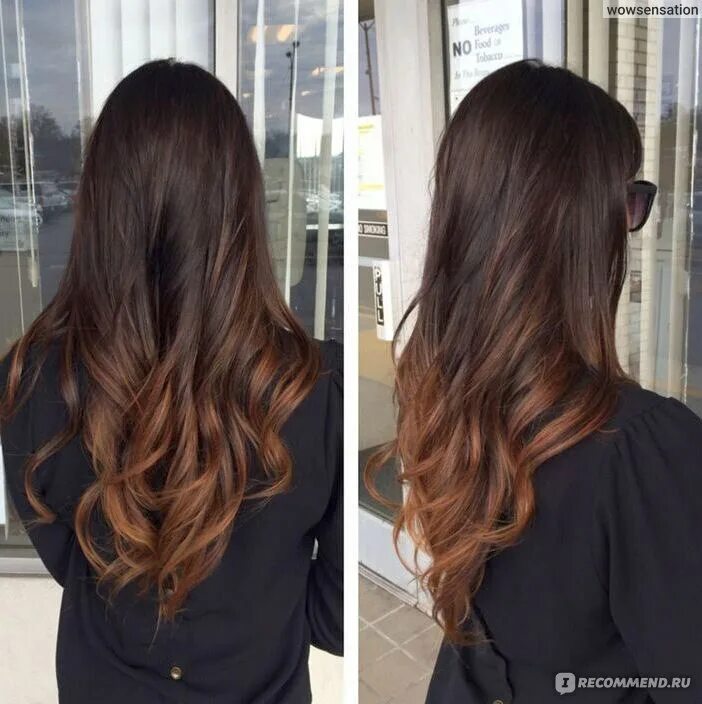 Растяжка на темных волосах фото Окрашивание Ombre Hair (омбре, балаяж, растяжка цвета) - "Не рекомендую! Фото мо