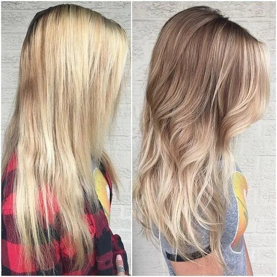 Растяжка цвета на светлых волосах фото 10 Stylish Blonde Balayage Color Ideas - PoP Haircuts Balayage hair, Hair color 