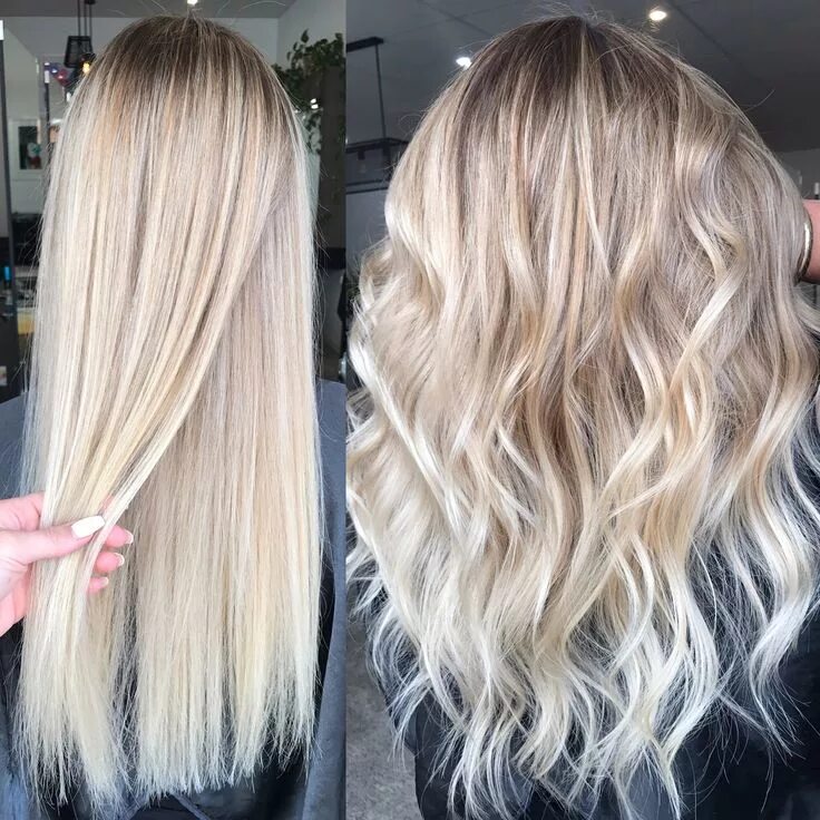 Растяжка цвета на светлых волосах фото Blonde balayage, long hair, cool girl hair ✌ Lived in hair colour Blonde bronde 