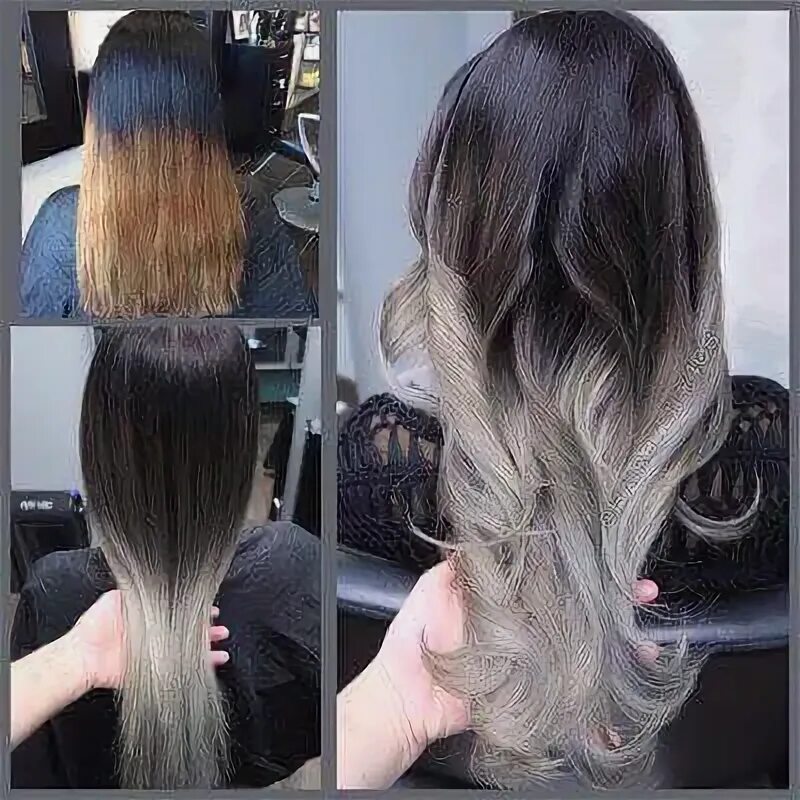 Растяжка цвета на темных фото Pin on hair , great ideas Balayage hair, Silver hair color, Hair highlights