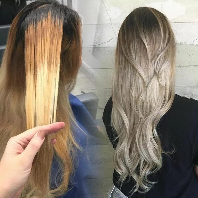 Растяжка цвета на волосах фото Pin on Hair Color Blonde hair color, Brassy hair, Balayage hair