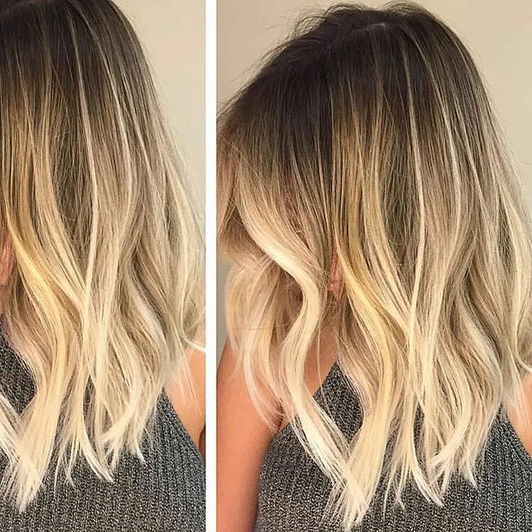 Растяжка волос окрашивание фото на средние JAMIE SEA on Instagram: "Smudged root transitioned into a perfect buttery blonde