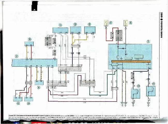 Рав 4 электросхема Цветные схемы электрооборудования Toyota RAV4 " Схемы предохранителей, электросх