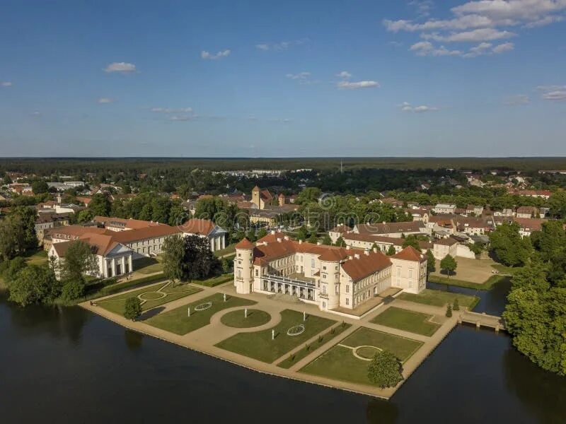 Райнсбергский дворец фото Aerial View of Rheinsberg Palace Built in Frederick Rococo Style, Mecklenburg-Vo