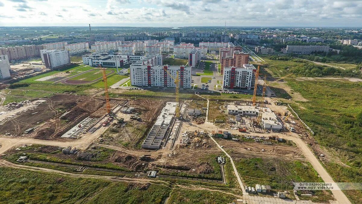 Район ивушки великий новгород фото Строительство новых домов в районе Ивушки - город Великий Новгород, Новгородский