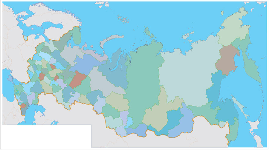 Районы россии фото Россия. Схема регионов - Россия и регионы России - Бесплатные векторные карты Ка