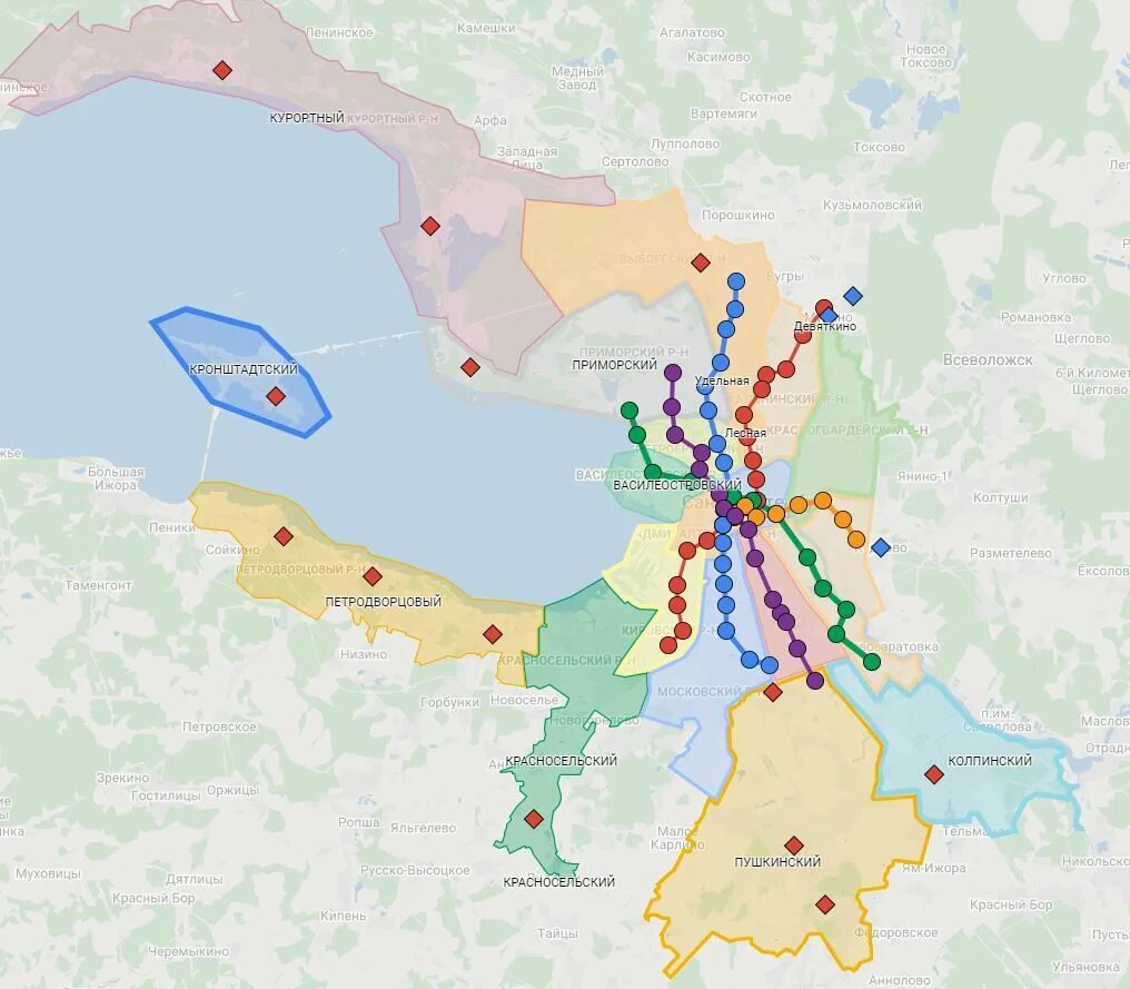 Районы санкт петербурга фото города Санкт Петербурга - piter.su сайт о Питере Map, World map, Diagram