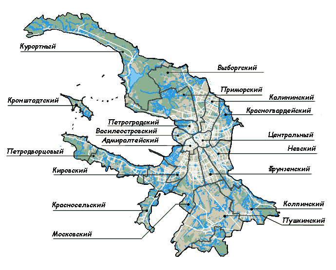 Районы спб фото Районы спб на карте города с границами - блог Санатории Кавказа