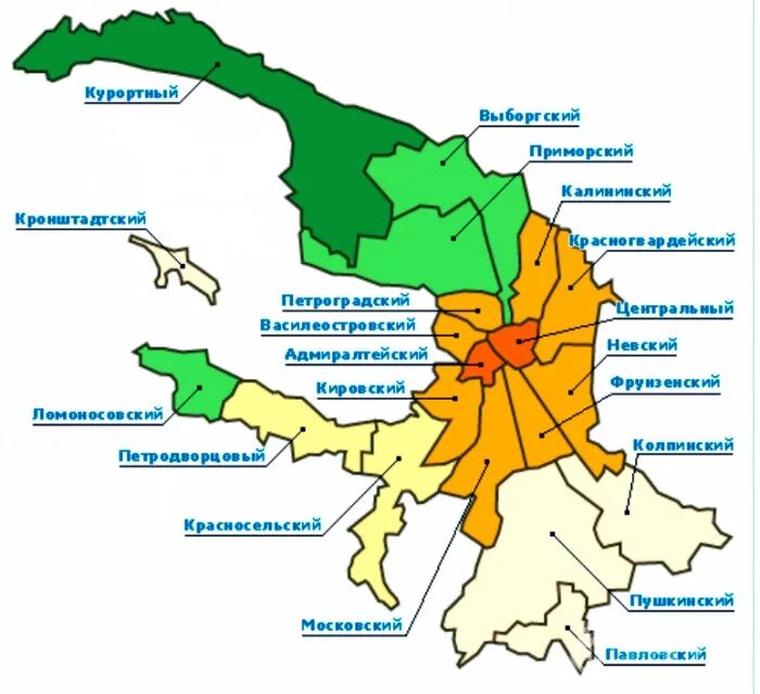 Районы спб фото Районы спб на карте города с границами - блог Санатории Кавказа