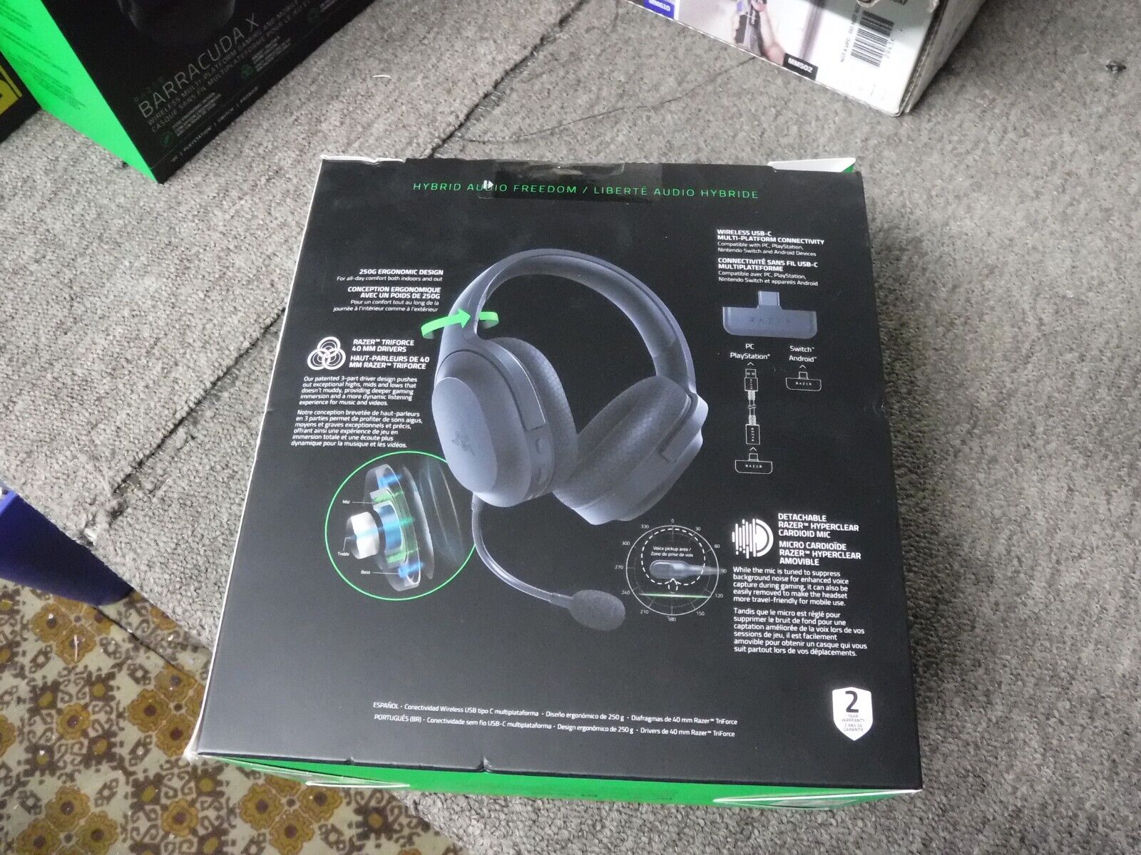 Райзер барракуда как подключить к пк NEW* Razer Barracuda X Беспроводная стерео игровая гарнитура, RZ04-03800100-R3U1