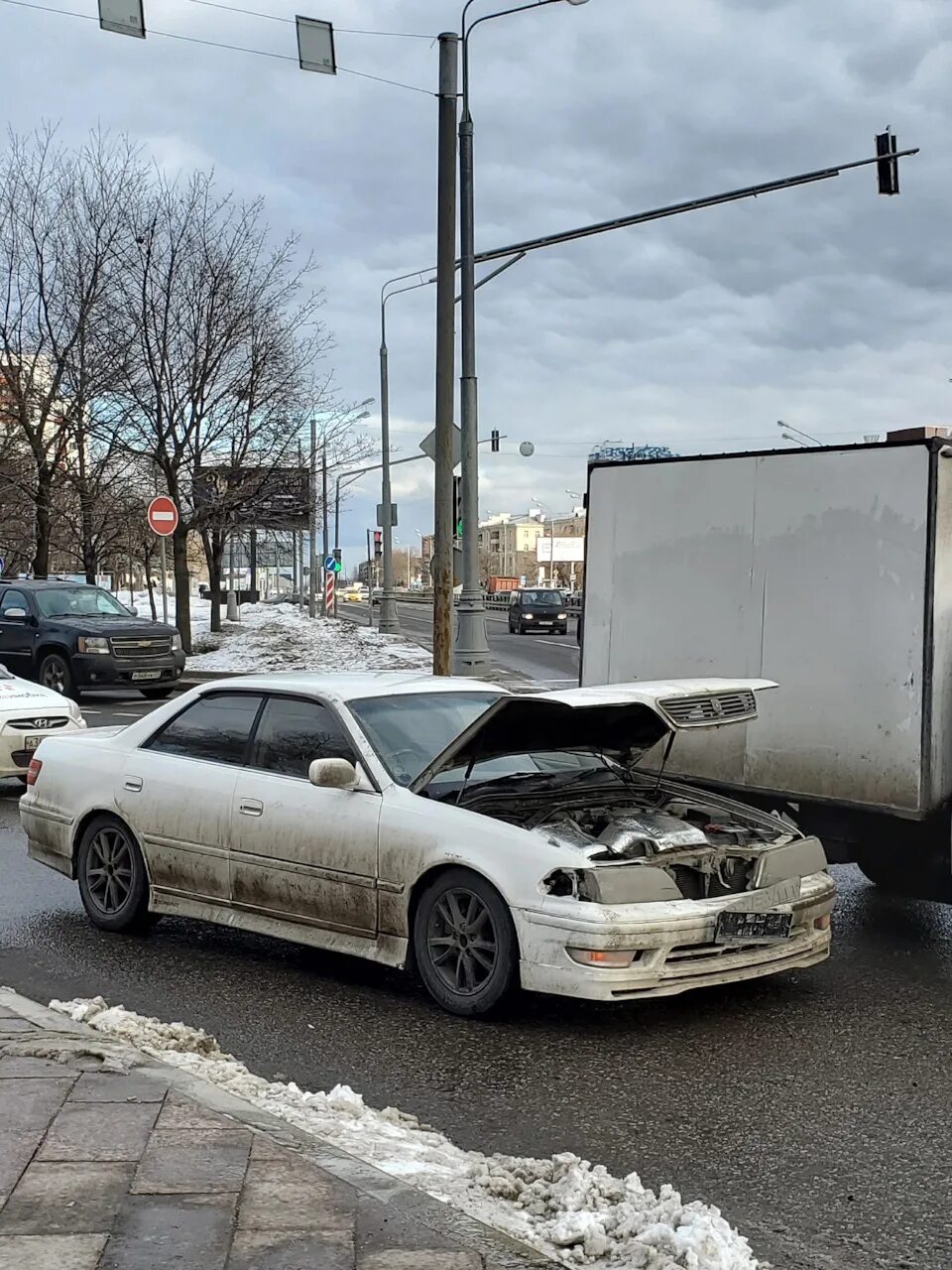 Разбитый марк фото Разбил марка - Toyota Mark II (100), 3 л, 2000 года ДТП DRIVE2