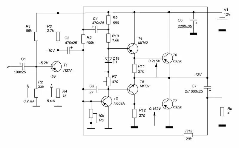 Разбор схемы усилителя Форум РадиоКот * Просмотр темы - Усилитель на германиевых транзисторах