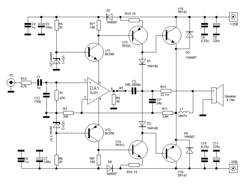 Разбор схемы усилителя Ответы Mail.ru: замена импортных детали на ссср. унч, дарлингтоны. стоунколд.