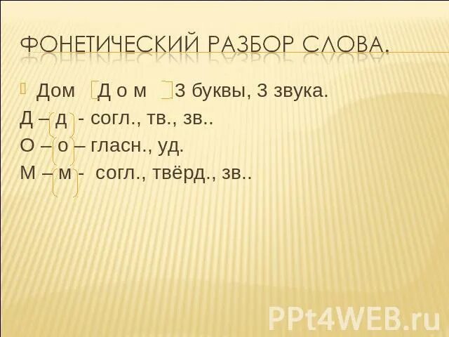 Разбор слова дом схема Домов под цифрой 1