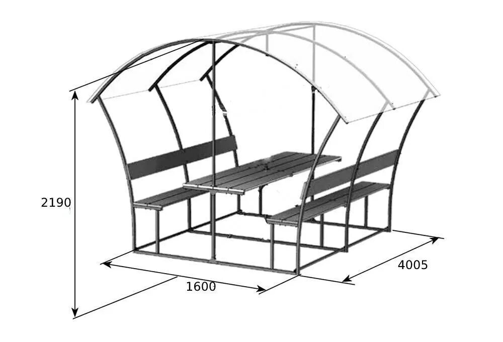 Разборная беседка из профильной трубы своими руками Каркас Беседка Дачница