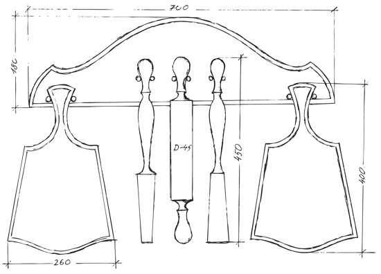 Разделочная доска своими руками чертежи Чертеж и эскиз разделочной доски