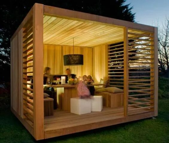 Раздвижная беседка своими руками wooden eco gazebo cube for having meals outdoors Небольшие беседки, Планы беседк