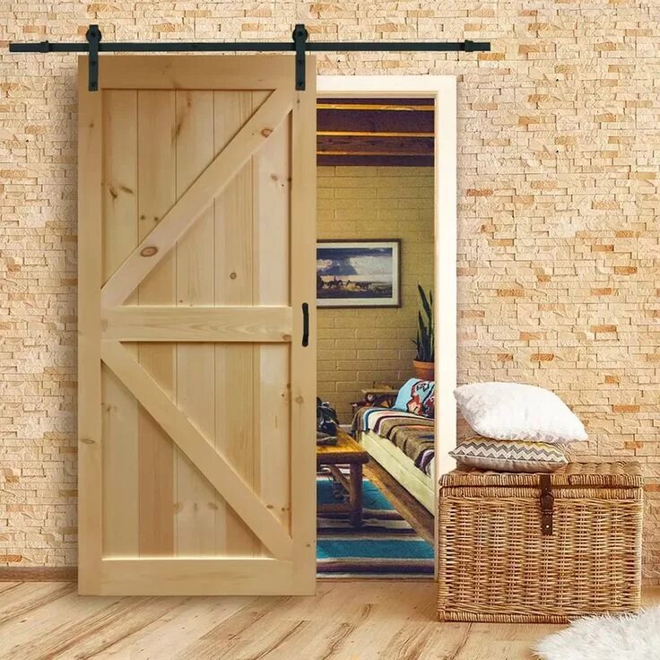 Раздвижная на дачу своими руками Paneled Wood Unfinished Barn Door with Installation Hardware Kit & Reviews Joss 