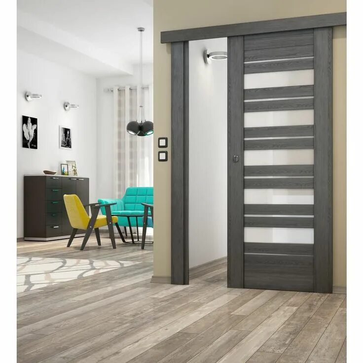 Ensemble porte coulissante Coulicool mdf revêtu avec le rail en aluminium au mei