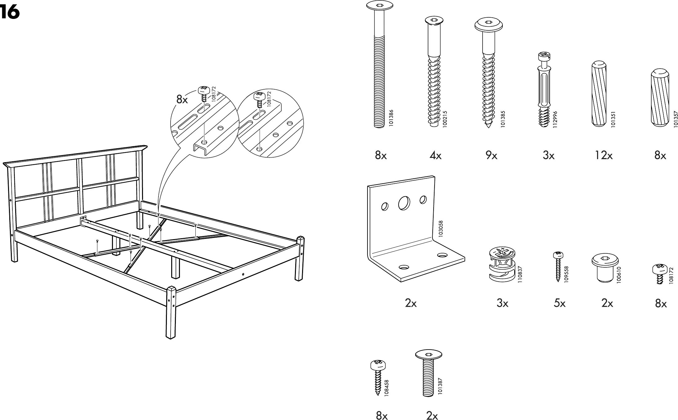 Раздвижные кровати икеа инструкция по сборке Manual Ikea dalselv bedbodem (page 3 of 8) (English, German, Dutch, Danish, Fren