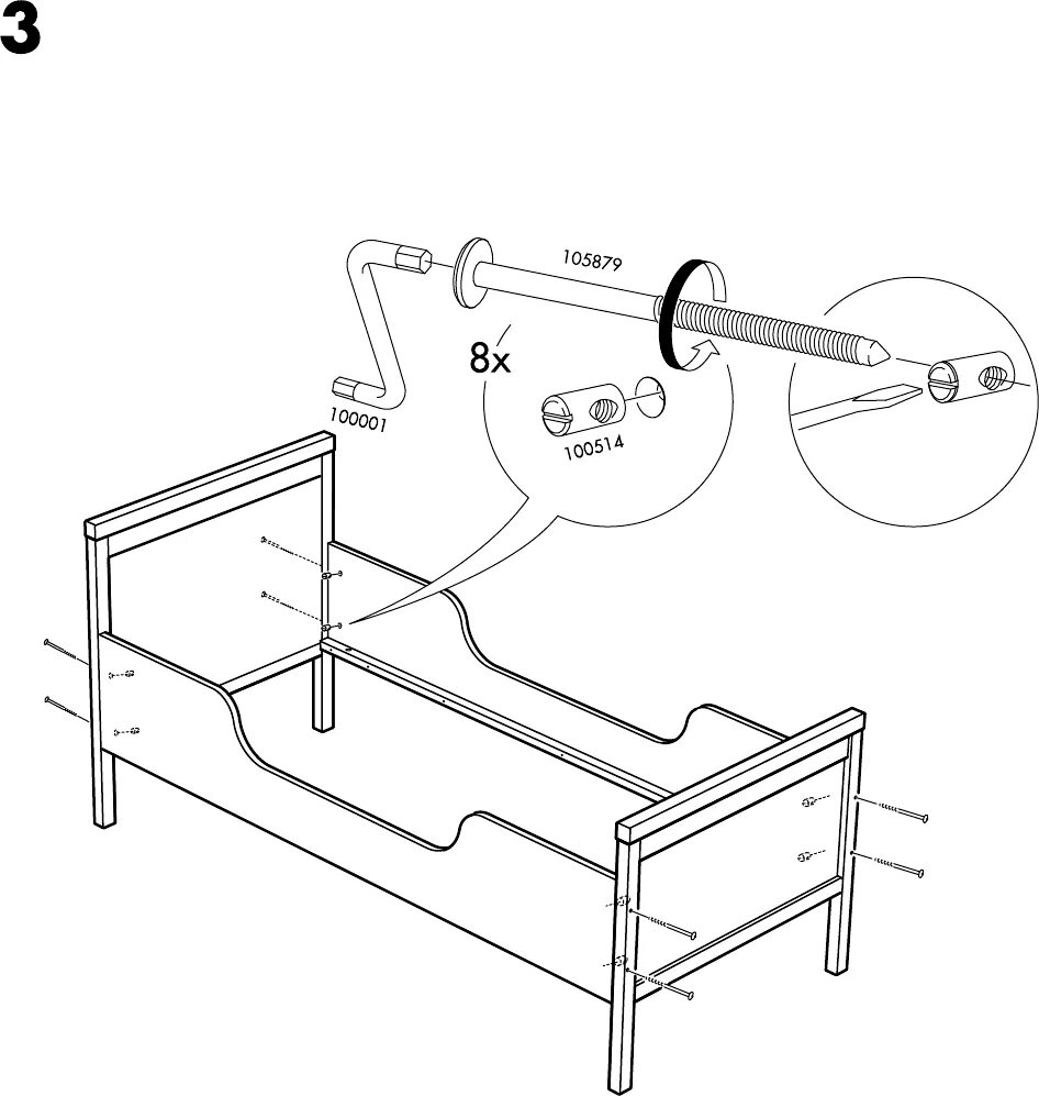 Раздвижные кровати икеа инструкция по сборке Handleiding Ikea SUNDVIK Kinderbed (pagina 5 van 8) (Nederlands, Duits, Engels, 