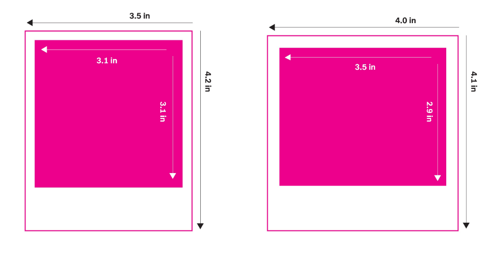 Размер фото для спортивной книжки Polaroid Originals photo dimensions - Polaroid Originals Support Photo dimension