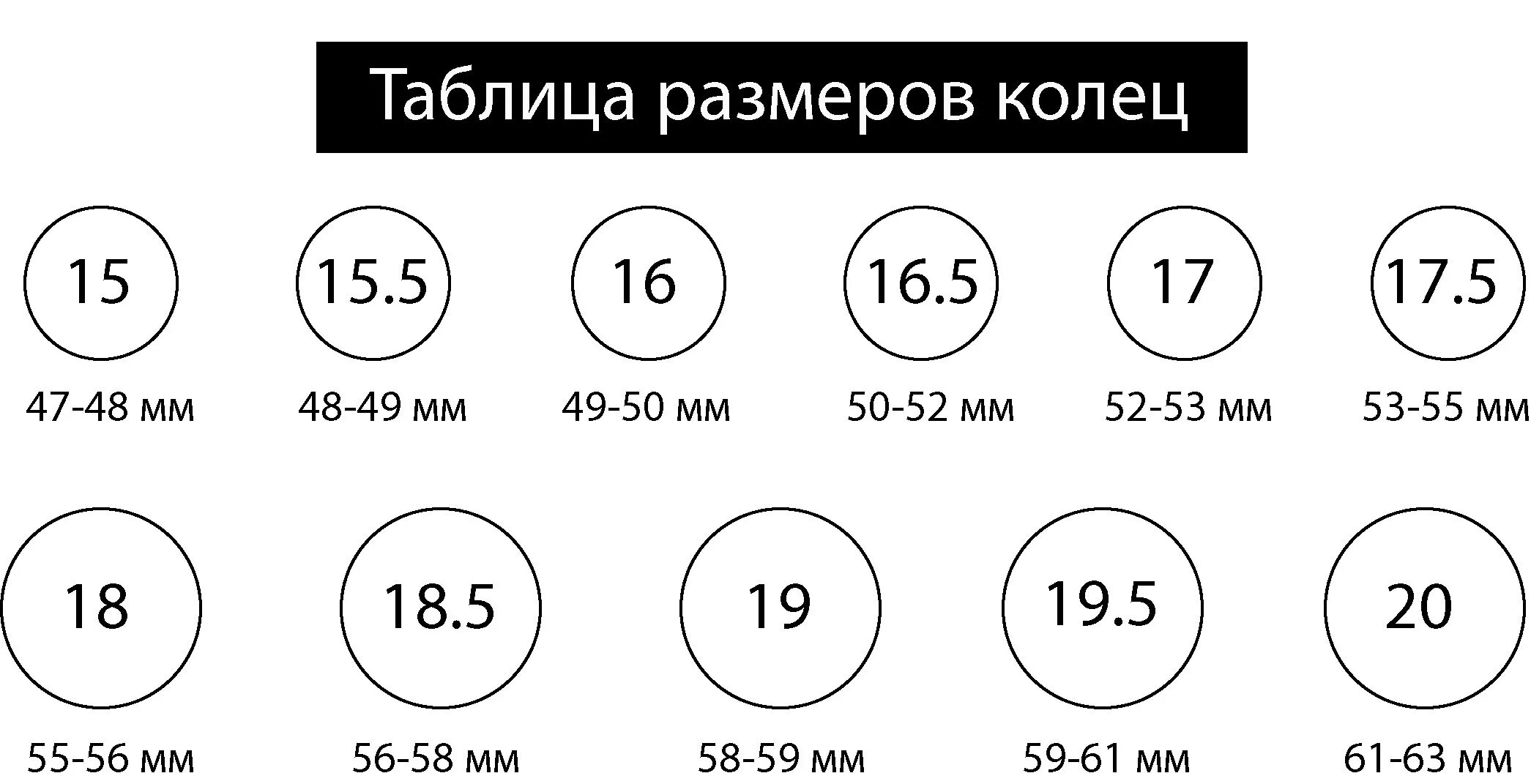 Размер кольца по фото Размеры колец 6 7 8 9