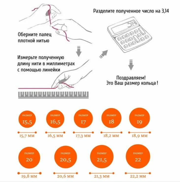 Как определить размер кольца
