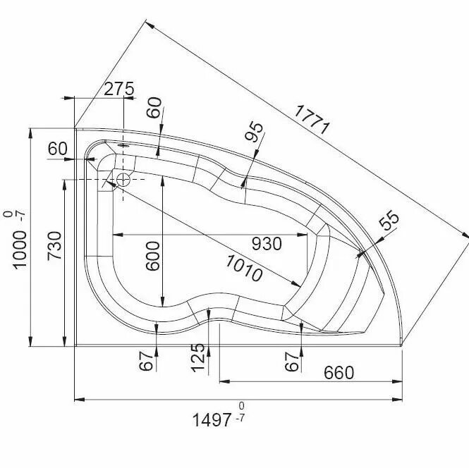 Размеры акриловых ванн угловых фото Geberit Ванна угловая акриловая Jacob Delafon Micromega Duo 150 E60218 правая ку