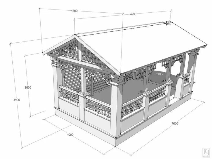 Размеры беседки 3х4 чертежи Беседки из дерева чертеж: 100 чертежей, размеров и пошаговых фото сборки. - Комп