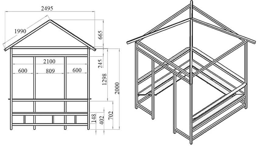 Размеры беседки из металла своими руками Беседки своими руками: чертежи и размеры, схемы, эскизы и проекты легких построе