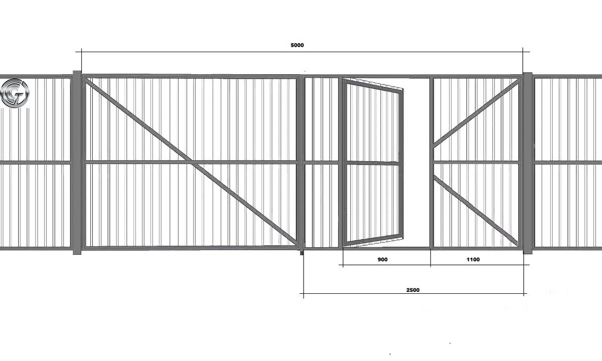 Размеры чертежи ворот Создание металлических ворот из профнастила своими руками. СпецСтальТрейд Дзен