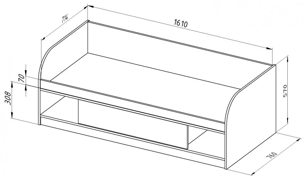 Размеры детских кроватей фото Одноярусная кровать Соня-4 - кровать от производителя Формула мебели, купить, за