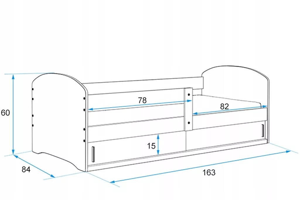 Размеры детских кроватей фото Размер односпальной детской кровати - фото