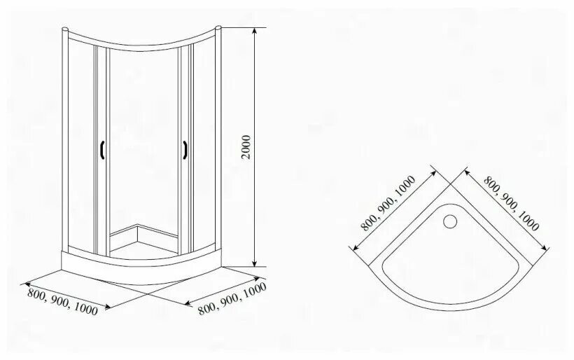 Размеры душевой кабины угловой фото Душевой уголок Timo TL-9001 низкий поддон 90см*90см - купить в интернет-магазине