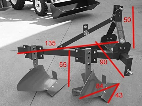 Размеры двухкорпусного плуга для минитрактора самодельного Купить лопаты для минитракторов Deleks Zweischarpflug für Traktoren von 25 bis 4