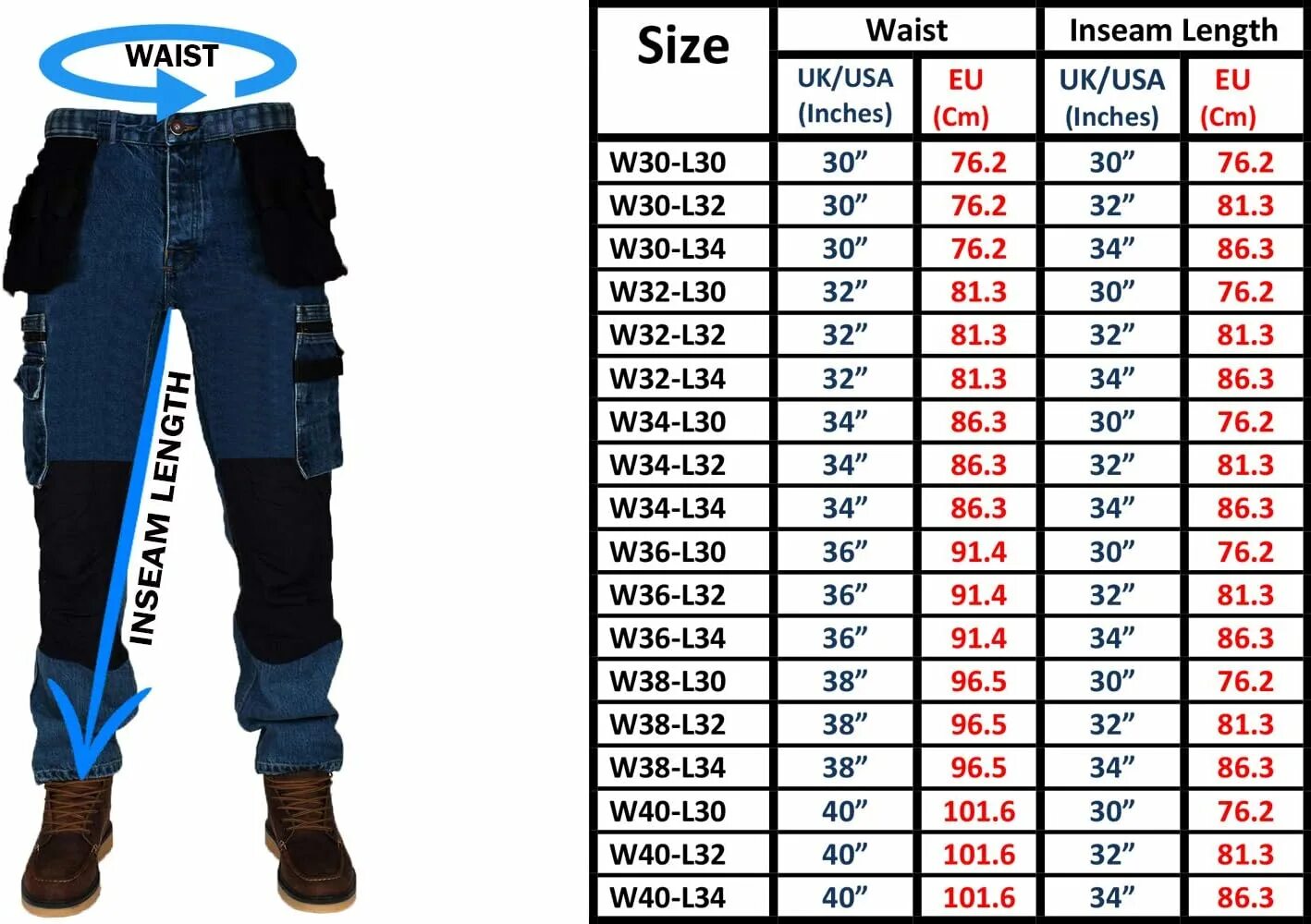 Размеры джинс фото Multi Pocket Cargo Pant - Wish List YYZ, multi pocket pants