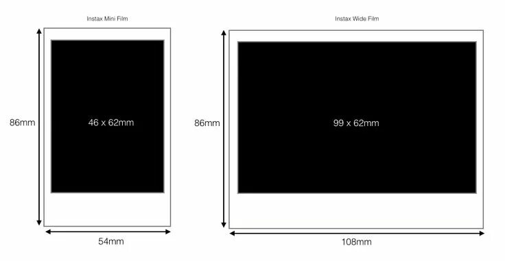 Размеры фото в точках What is the difference between the Instax Mini & Instax Wide Film? Polaroid fram