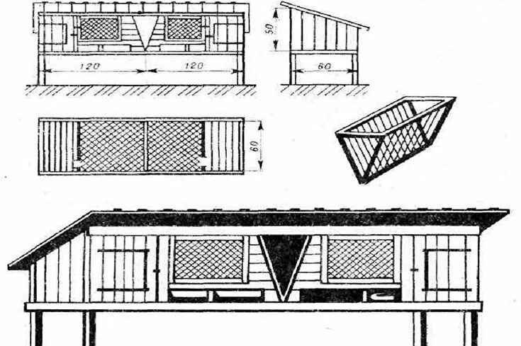 Размеры клеток кроликам своими руками чертежи Клетки для кроликов своими руками (70 фото) Клетки для кроликов, Кроличьи клетки