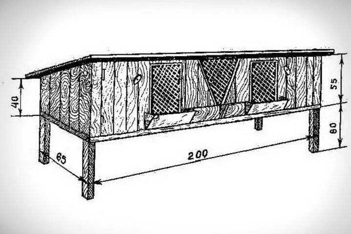 Размеры клеток кроликам своими руками чертежи Размеры клетки для кроликов - CormanStroy.ru